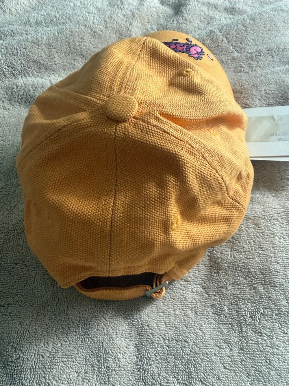 Jacquemus Orange Cap with Pink Logo Graphic